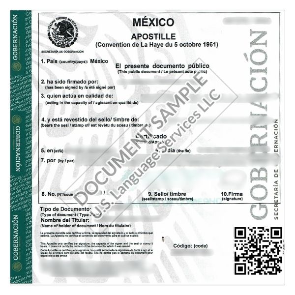 Apostille from Mexico