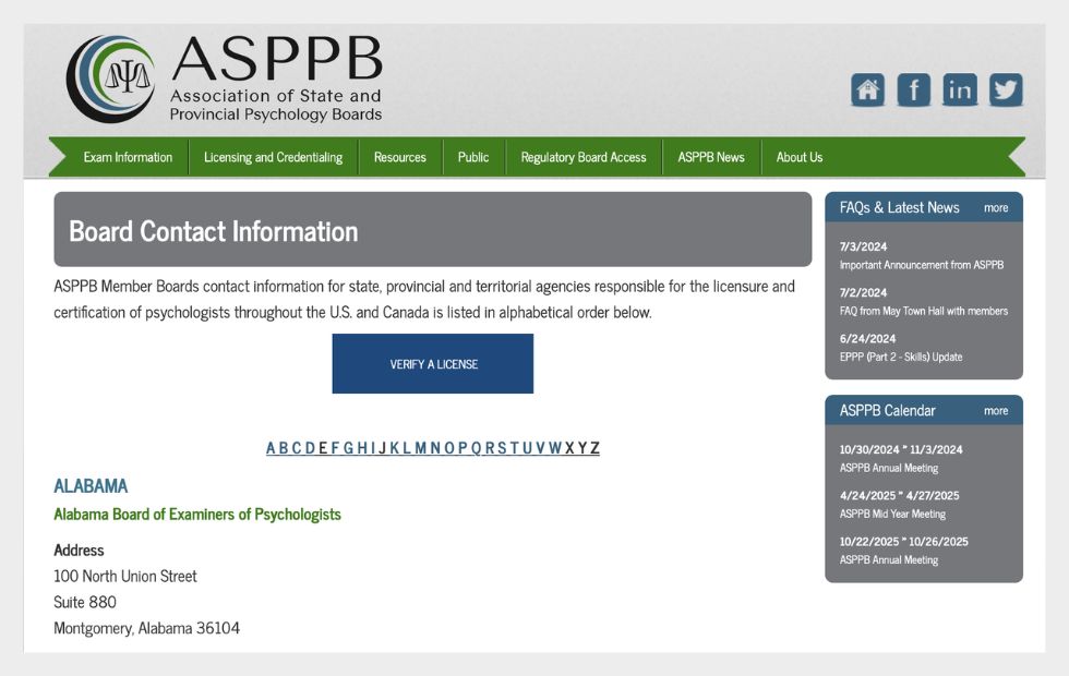 ASPPB Online Directory