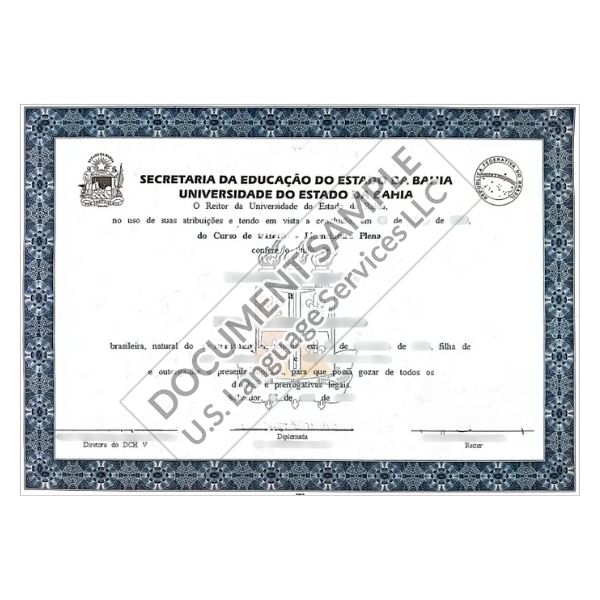 Diploma from Brazil