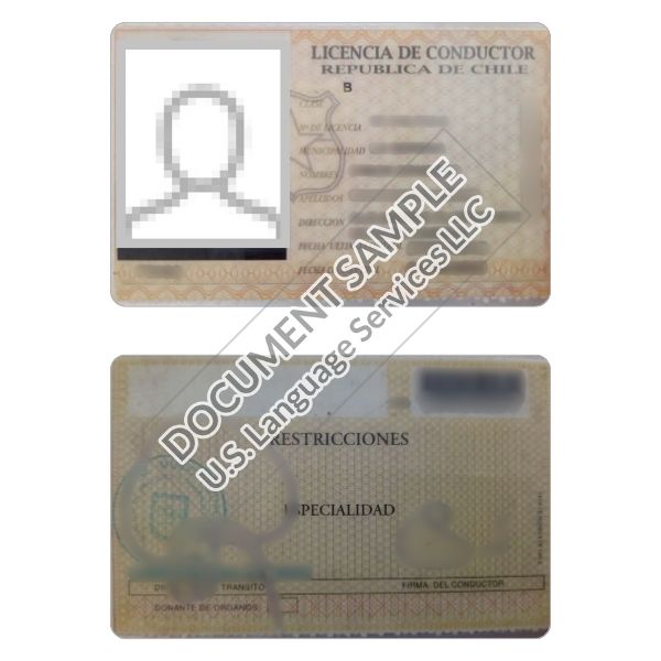 Driver’s License from Chile