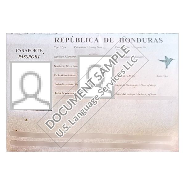 Passport from Honduras