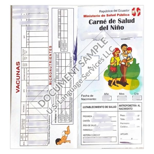 Vaccination Records from Ecuador